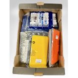 A box of new retail stock items - Acoustic foam panels, tarpaulin,