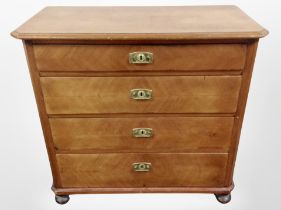 A 19th century Scandinavian mahogany four drawer chest,