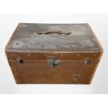 An early 20th century canvas luggage case