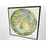 A Danish colour lithographic print, indistinctly signed in pencil, 68 cm (circular).