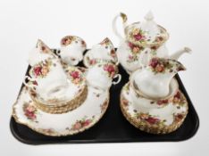 23 pieces of Royal Albert Old Country Roses tea china.