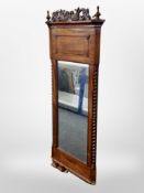 A 19th century Danish walnut pier glass mirror,