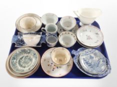 A group of 19th century ceramics : Japanese export tea bowl and saucers, Willow pattern ceramics,