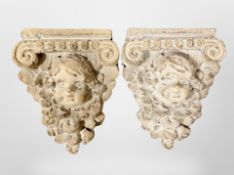 A pair of plaster corbels,