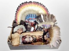 A box of Native American decorative masks.