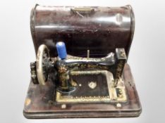 An antique Bradbury's hand sewing machine