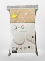 A Google Chromecast 4k (factory sealed), together with an EE 4GEE wifi mini EE71 (factory sealed).