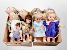 Four boxes of contemporary dolls.