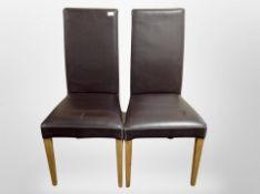 A pair of contemporary high backed dining chairs