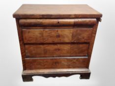 A 19th century Danish mahogany and pine four drawer chest,