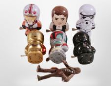 Six Star Wars Bebots and one other figure