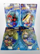 Four Toy Biz Marvel Comic's Spider-Man toys in retail packaging.