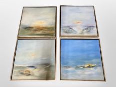 Four Continental oil on canvas pictures depicting coastal views,