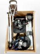 A box of cameras including Canon EOS450D, CANON EOS3000V, etc.