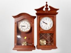 Two Westminster quartz wall clocks