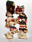 A group of vintage Indian puppets,