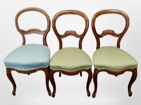 Three 19th century mahogany balloon back chairs