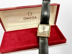 A Gentleman's Omega gold plated and stainless steel wrist watch in original box