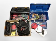 A box of weed sprayer, small tool box and contents,