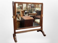 A 19th century mahogany and satinwood dressing table mirror,