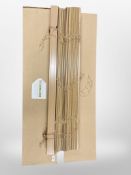 A Charles Bell decor shade wood blind, 50mm, havana colour, 100cm x 200cm, new in retail box.