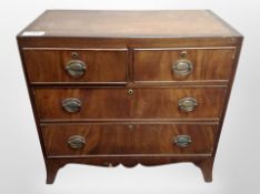 A 19th century mahogany four drawer chest,