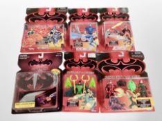 Six Kenner The Adventures of Batman and Robin collectors figurines in retail packaging.