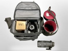 A Nikon ED lens AF-S 80-200mm 1:2.8D, Nikon Nikkor 28-105mm 1:3.5-4.