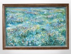 Danish School : Flowers in a meadow, oil on canvas, 98 cm x 63 cm.