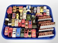 A group of 20th century play-worn diecast cars and other models.