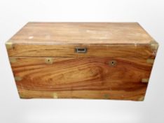 A 19th century camphor wood brass mounted blanket chest,