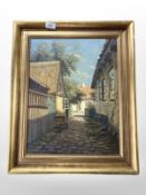 Danish School : Cobbled street, oil on canvas,