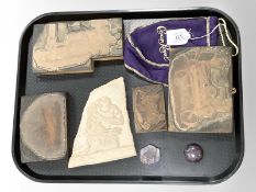 An interesting collection of objects, to include copper printing blocks from Swinburns of Wallsend,
