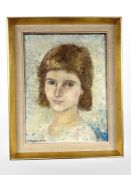 Danish School : Portrait of a child, oil on canvas, 26cm x 34cm.