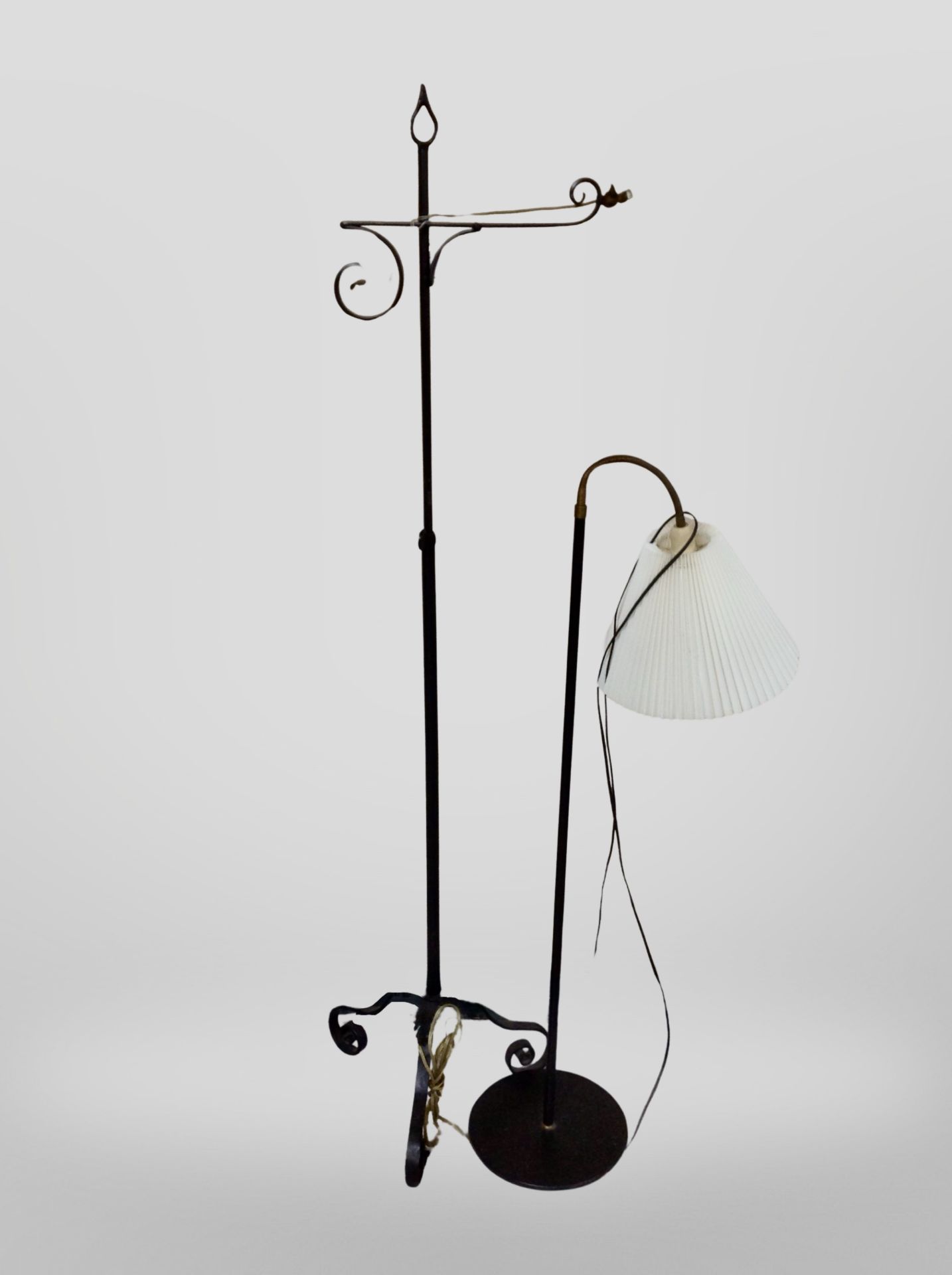 Two Scandinavian metal standard lamps