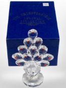 A Knightsbridge Crystal Collection Peacock in box