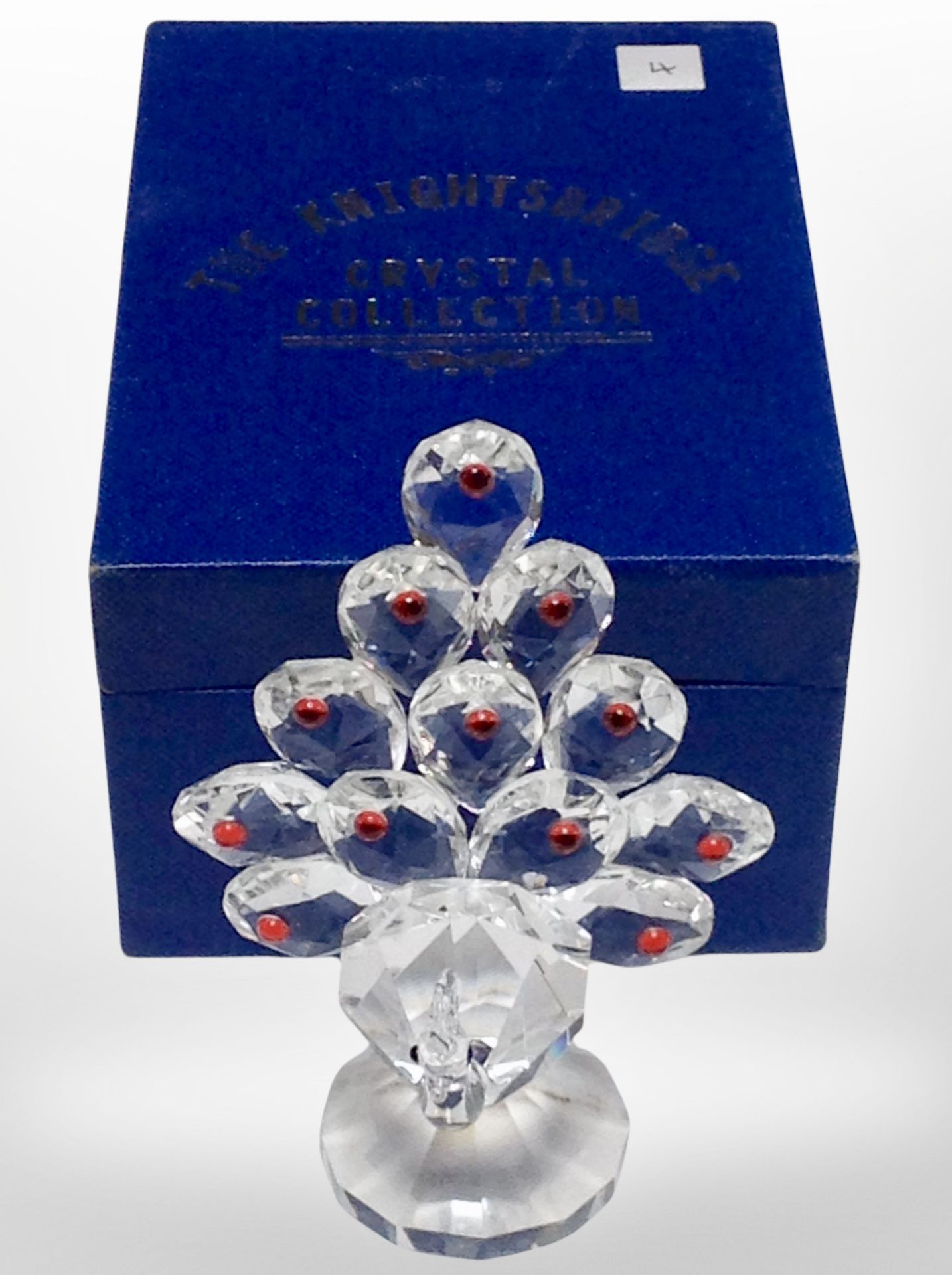 A Knightsbridge Crystal Collection Peacock in box