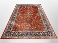 A machine made carpet of Kashan design,