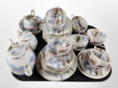 Approximately 42 pieces of Japanese export eggshell porcelain tea china.