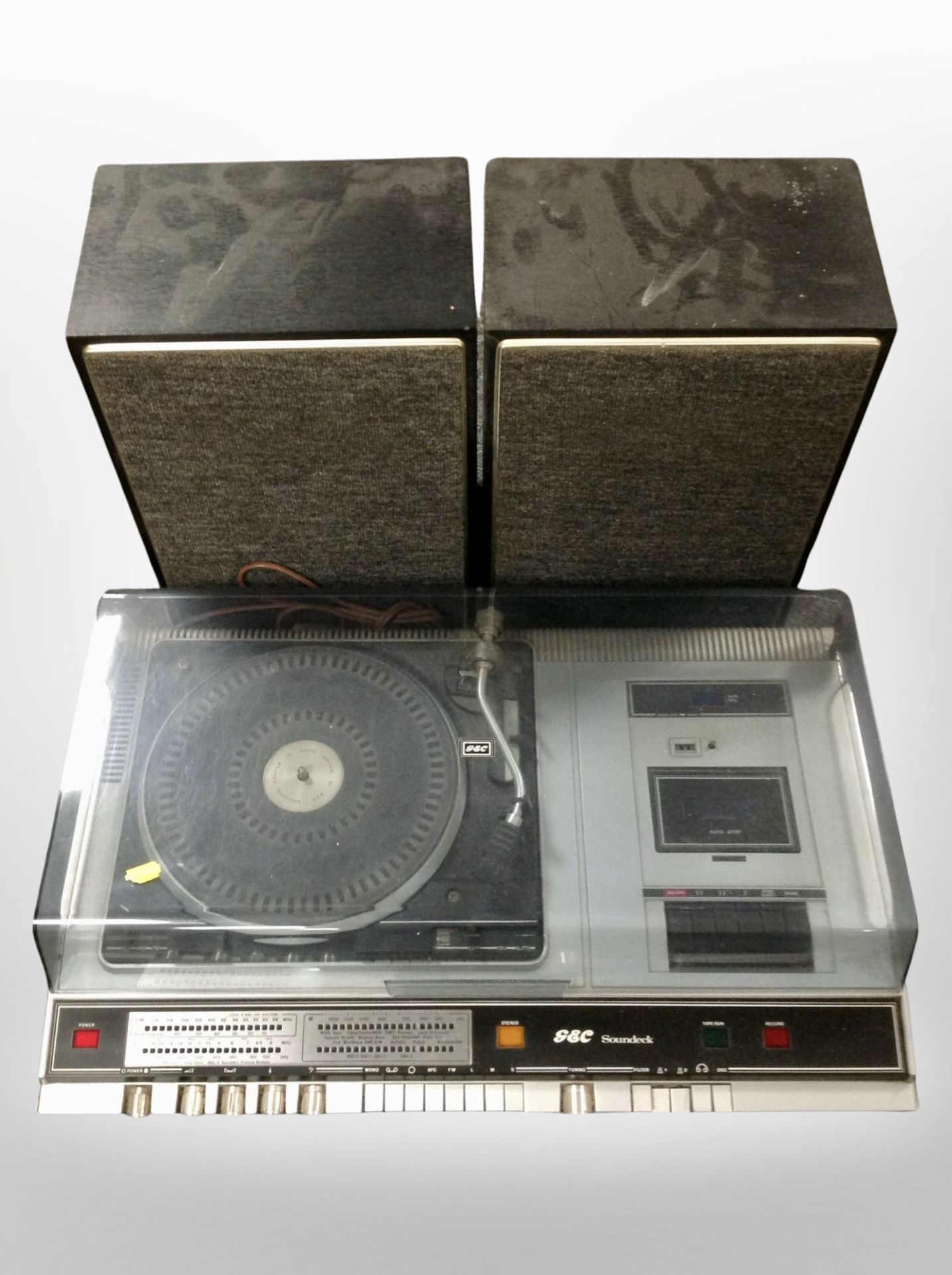 A GEC soundeck turntable and a pair of speakers.