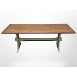 A 20th century Danish teak topped rectangular dining table,