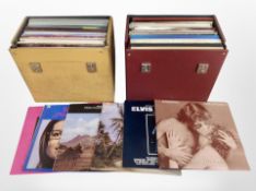 Two cases of LP records and boxsets, including compilations, Elvis, etc.