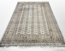A Lahore Bokhara carpet, Pakistan, 284cm by 194cm.