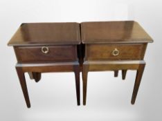 A pair of Stag Minstrel single-drawer bedside tables, width 44cm.