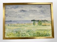 Niels Nielsen : View towards a coast, oil on canvas, 55cm x 39cm.