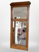 A 19th century satinwood pier glass mirror,