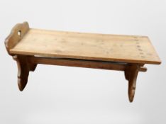 A late 19th century Scandinavian pine bench,