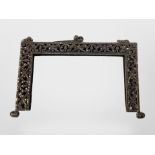 A silver and marcasite folding rectangular frame, overall 15cm x 12cm.