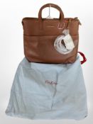 A Cath Kidston brown leather handbag.
