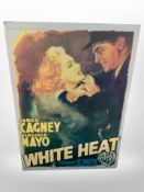 A reproduction White Heat film poster laid to board,